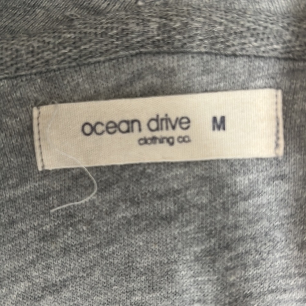 3/$15 SALE Ocean Drive Clothing Hooded Baja Poncho Dark & Light Gray Striped MED - Picture 6 of 8